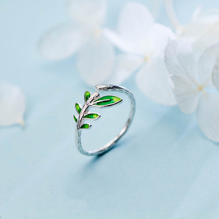 Vroue Modieuse Eenvoudige Groen Blaarring