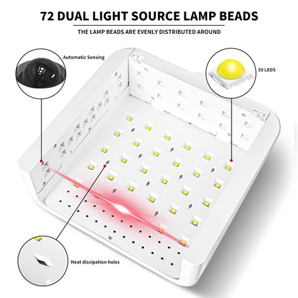 UV Led Naellamp vir Gel Naellak Vasklem Naels Uitharding, Groot UV Naellamp Uitharding Naeldroër Met Naelarmrus vir Naelkuns Naeltegnikus Salongebruik