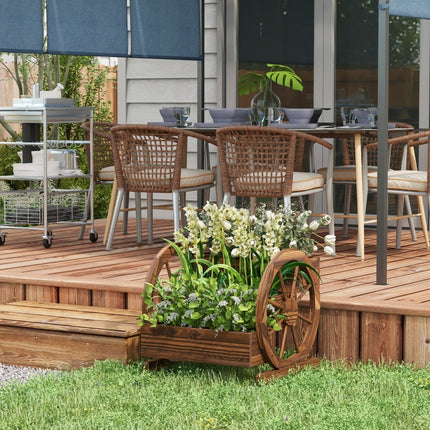 Houtwa-planterboks, 3-vlak verhoogde tuinbed, vir groente, blomme, kruie