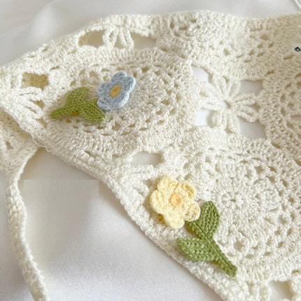French Style Triangular Binder Retro Headcloth Knitted Headdress Photo