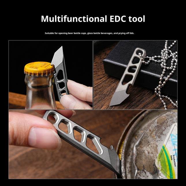 Titanium Alloy Mini Wrecking Bar Bottle Opener Key Ring