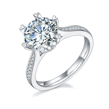 'n 3-karaat Luukse en Modieuse Ligluukse Juweliersware Silwerring Stel Met Topgehalte Moissanite, S925 Silwer Geplateer Met Platinum