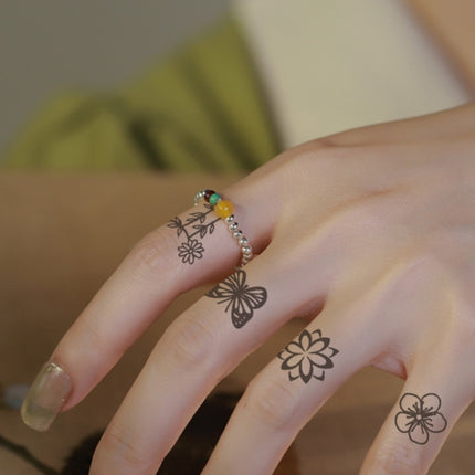 Herbal Juice Tattoo Sticker Sweat-proof Non-reflective Finger Niche Stickers