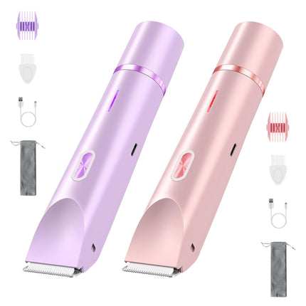 1 Stuk 2-in-1 Bikini-trimmer vir vroue Dubbelkop Koordloos Liggaamskeerder IPX7 Waterdig Herlaaibare Skaamhaarskeermes Nat en Droë Gebruik Vir Bikini Oksel Been Arm Liggaam Gesig