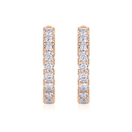 Modern Guide - Premium Moissanite Luxury Fashion Light Luxury Jewelry Silver Stud Earrings S925 Silver Plated Platinum