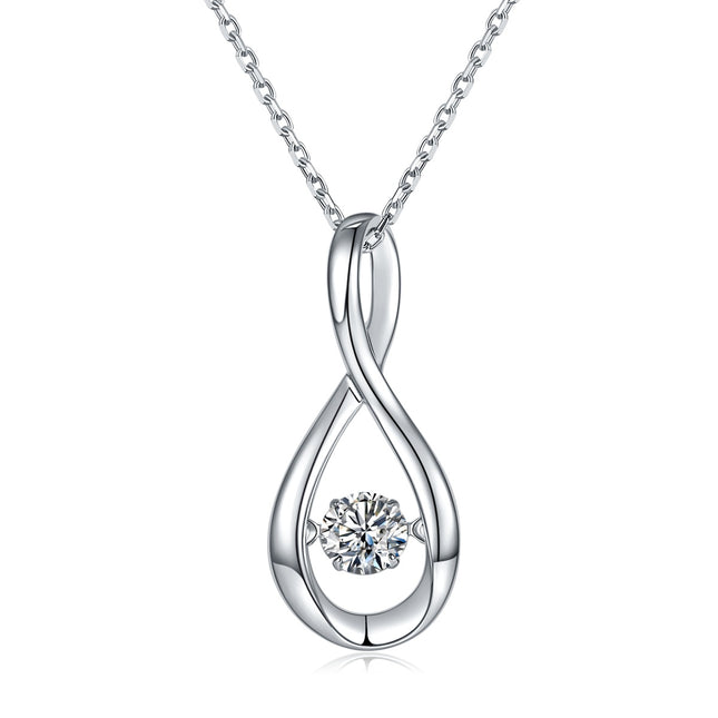 Geset Met Topgehalte Moissanite, Is Hierdie Luukse En Modieuse Lig Luukse Tendens Juweliersware Halssnoer Hanger Gemaak Van S925 Silwer Elektroplateer Met Platinum