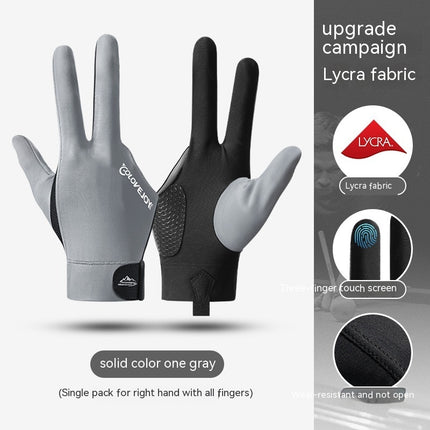 New Indoor Billiard Gloves Non-slip Wear-resistant Breathable Three-finger Gloves Single Pack