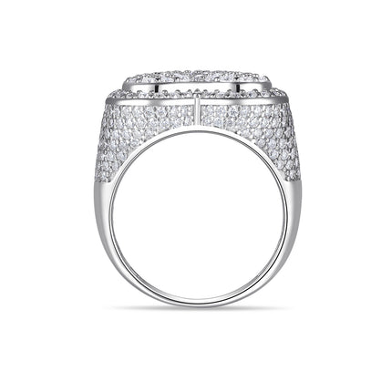 Mans Luukse en Modieuse Ligte Luukse Juweliersware Silwerring S925 Versilwerde Platinum Gestel Met Topgehalte Moissaniet