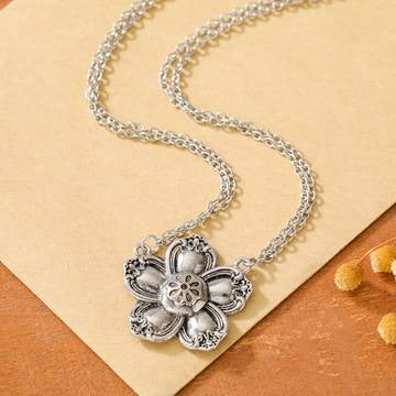 Retro Boheemse Skeppende Blomhangertjie-ketting