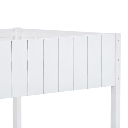 Wooden Bunk Bed, Loft Bed With Ladder And Guard Rail, Mid-Sleeper Cabin Bed, 3 FT Single Treehouse Canopy, Shaped With Space-Saving Design For Children& Kids Home White-90x190 Cm