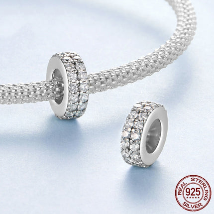 Dubbellaag Sirkoon Armband Tussenkrale S925 Sterling Silwer Krale
