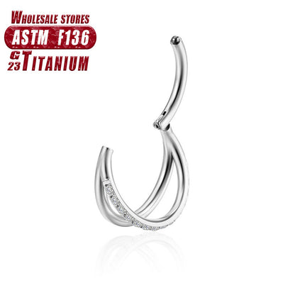 F136 Titaanlegeringvurk-neusring Menslike Liggaam Steek Ornament