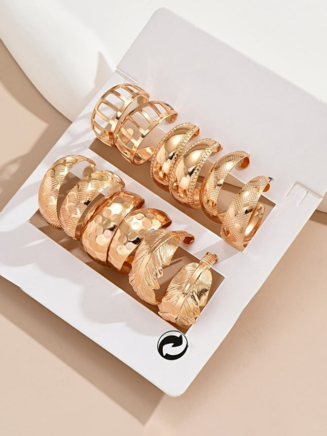 Lxalry Liquid Metal Fusion Stud Set  14K Gold   Silver Prism Earrings  Hypoallergenic 5-Size Jewelry For Everyday Elegance To Evening Glamour