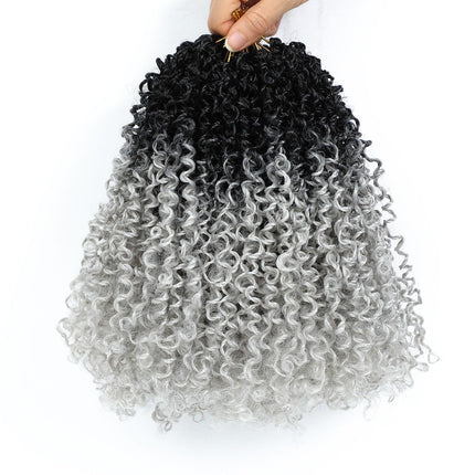 Synthetic Fiber Wig8 Inches24 StrandsCrocheted Small CurlsIrregular Style
