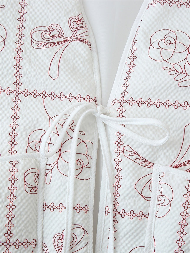 Retro Texture Printed Cotton-padded Jacket Coat