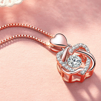925 Silver Rose Gold Pendant Clavicle Chain