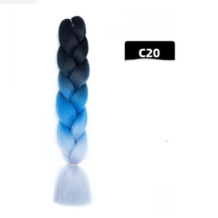 Color Big Braid African Chemical Fiber High Temperature Silk Wig Gradient