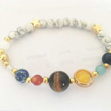 Heelal Sterrestelsel Agt Planete Sonnestelsel Voogster Natuursteen Krale Armband
