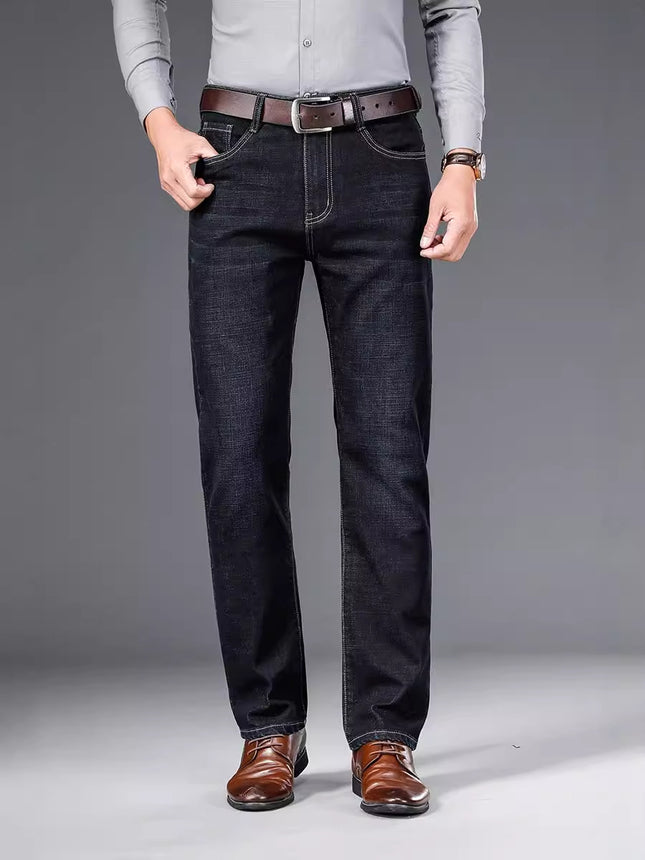 Men's Jeans Straight Loose Elastic Business Trousers