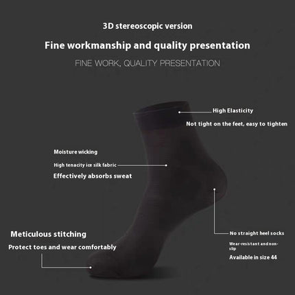 Men's Socks Mercerized Cotton Summer Thin Middle Tube