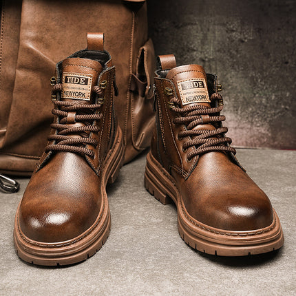 New Trendy Autumn And Winter High-top American Vintage Work Boots