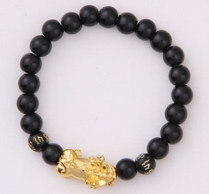 Obsidian 18K Goud Armband ses dapper woorde op hand en klein Pêrel vervoer geskenke groothandel
