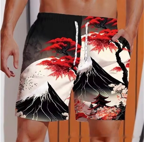 Men's Fashion 3D Printed Swimming Beach Shorts