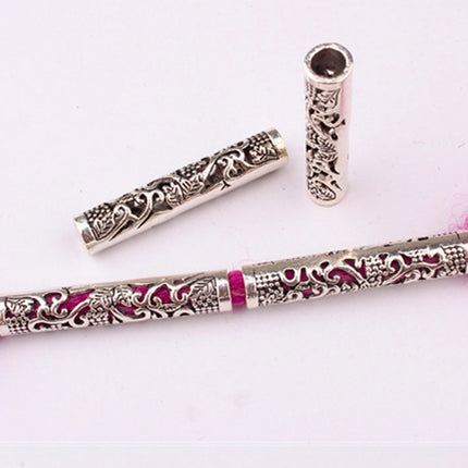 10 Pcs / Lot silver metal hollow hair braid