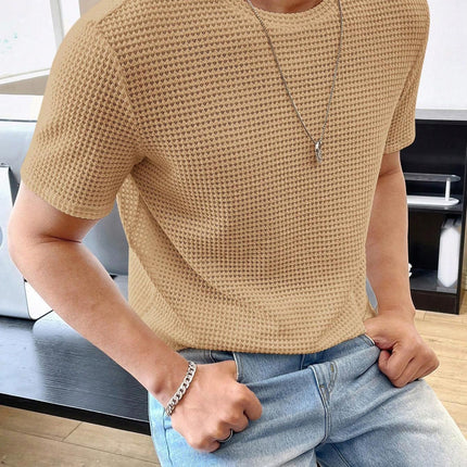 Men's Casual Loose Solid Color Short Sleeve