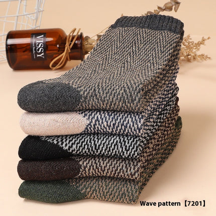 5-10 Pairs Retro Thick Line Men's Stockings Autumn And Winter Warm