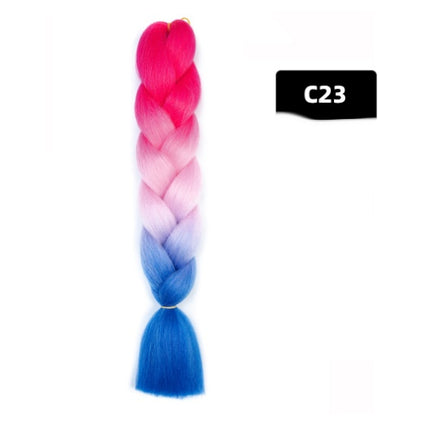 Color Big Braid African Chemical Fiber High Temperature Silk Wig Gradient