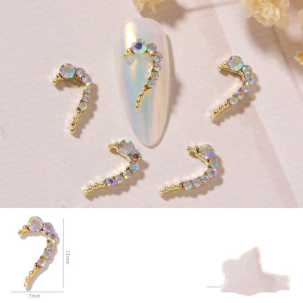 Naelkuns DIY Liefdeshart Allooi Juweliersware Nagelstuk Nagelversiering Strass