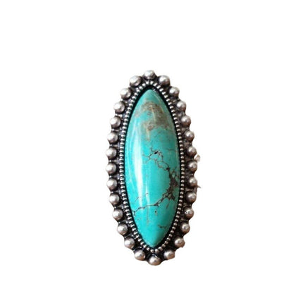 Vroue se Vintage Eenvoudige Patroon Turkoois Ring