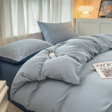 Effenkleur Vierstukstel Eenvoudige Gewaste Skurflappie Duvet Oortreksel