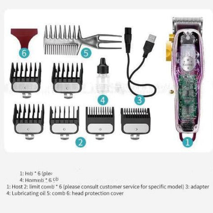 Deursigtige Liggaam Elektriese Haarknippers Met LCD-skerm Elektriese Haarknippers