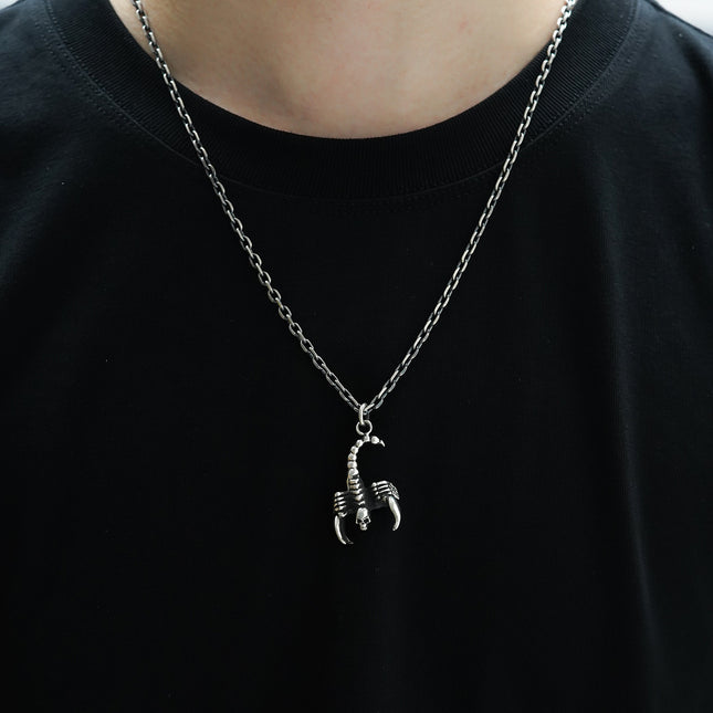 Skeleton Scorpion Pendant S925 Sterling Silver Handmade Vintage