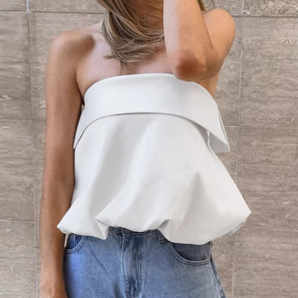 Satin Sexy Tube Top Backless Strap Vest