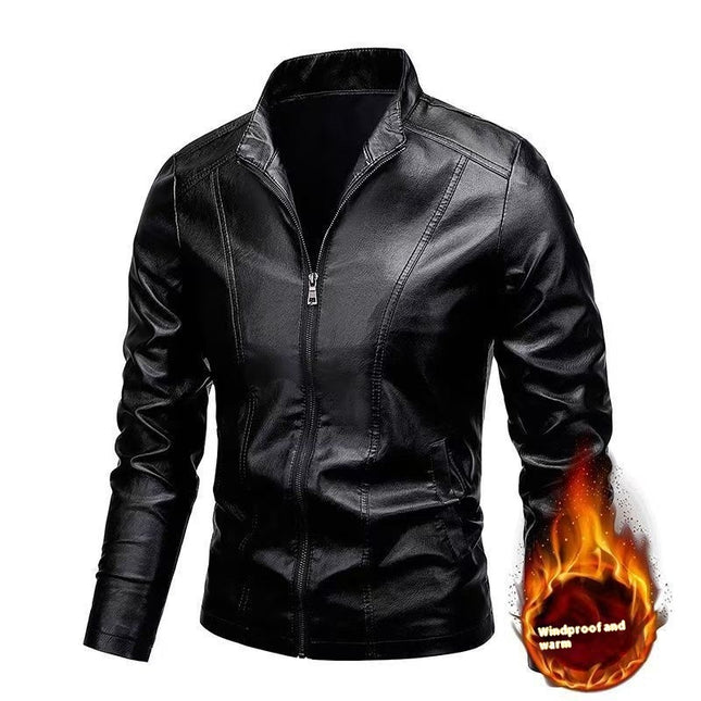 Men's Slim Fit Trendy Handsome Leather Jacket Coat