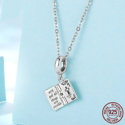 Open And Close Cross Pendant Ornaments S925 Sterling Silver Beads
