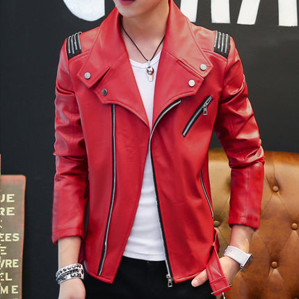 PU leather jacket trendy men's jacket