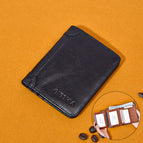 Leather Three Fold Black