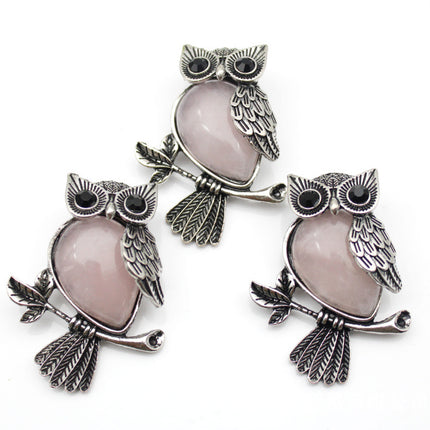 DIY Alloy Owl Brooch Jewelry With Crystals