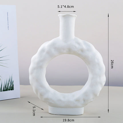Ins Plain Ceramic Vase Decoration Special Shaped Living Room Home