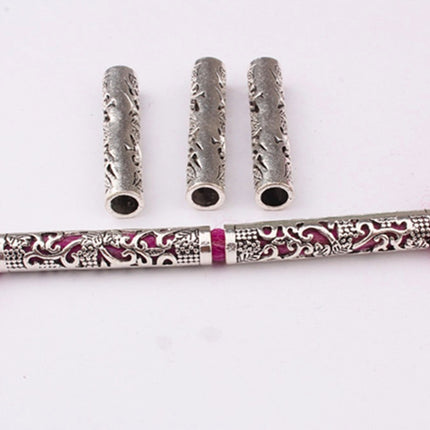 10 Pcs / Lot silver metal hollow hair braid