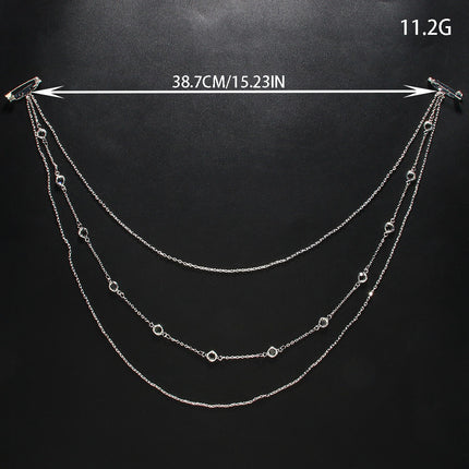 Meerlaagse Ruglose Rugketting Vroue se Diamant-ingelegde Eenvoudige Liggaamskettings