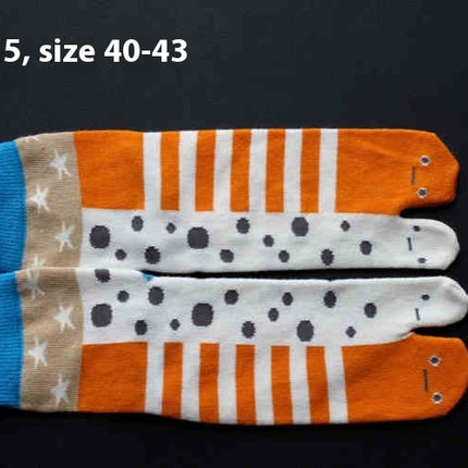 Men's And Women's Cotton Two-finger Socks