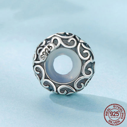 S925 Silwer Tussenkrale Ouerwets Patroon Mini Armbandkrale