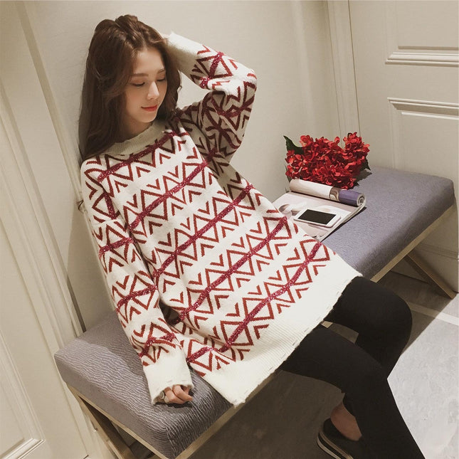 Pullover skirt women's long-sleeved sweater