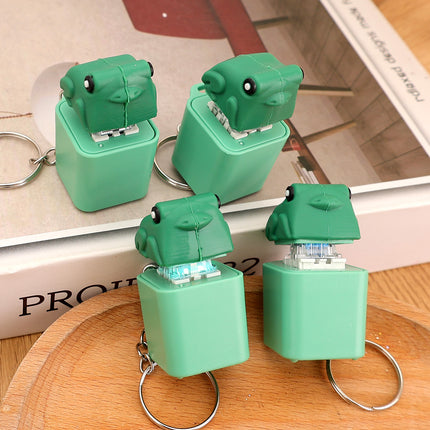 Funny Croaking Frog Keychain Rechargeable Small Pendant