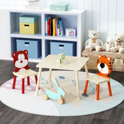 Massiewe Hout Kindertafelstel Met 2 Stoele